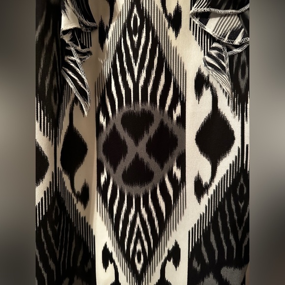 Tory Burch Silk Geometric Black & Whit Dress - Size 6 - Picture 3 of 7